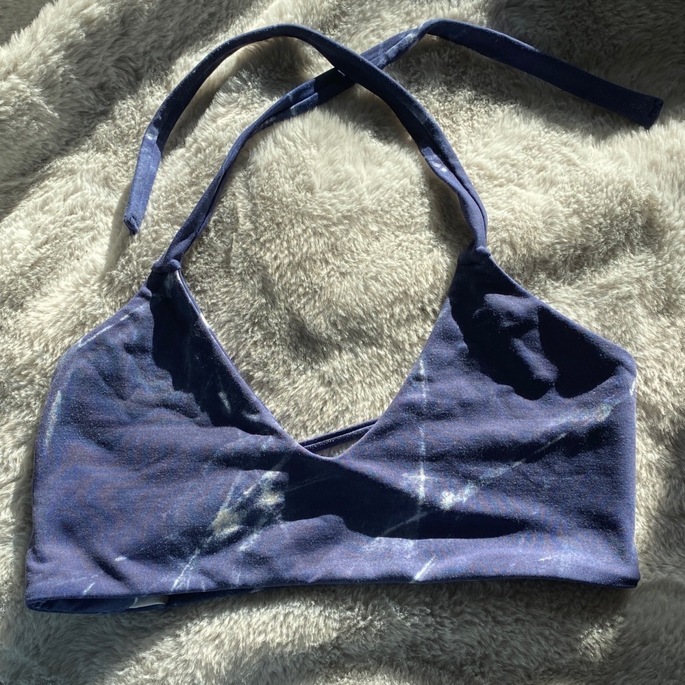 Midori Navy Halter Swim Top